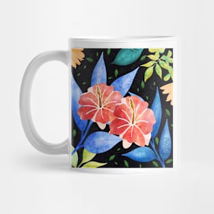 Bright Flowers on black Mug